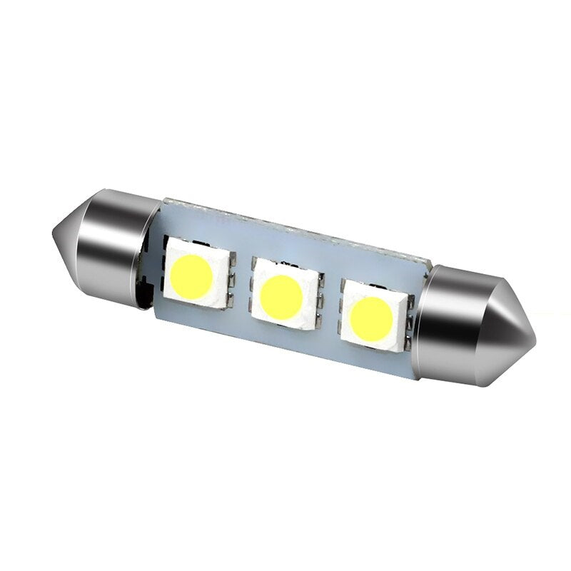 LED Лед Диодни Крушки, C5W, 3 Smd, 36mm, 12V, Бяла Светлина