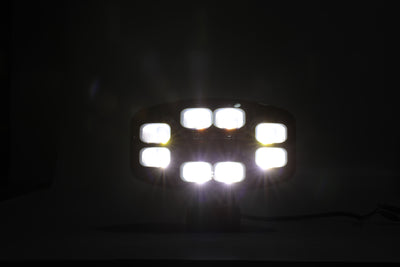 LED Халоген Фар DRL бяла/жълта светлина - Опушен - 12-24V за джип, камион, агротехника и др.