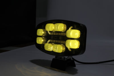 LED Халоген Фар DRL бяла/жълта светлина - Опушен - 12-24V за джип, камион, агротехника и др.