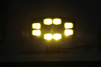 LED Халоген Фар DRL бяла/жълта светлина - Опушен - 12-24V за джип, камион, агротехника и др.