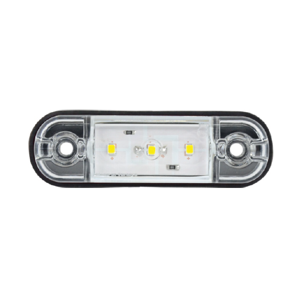 Бяла LED Габаритна светлина / Маркер - 3 диода 12V-24V
