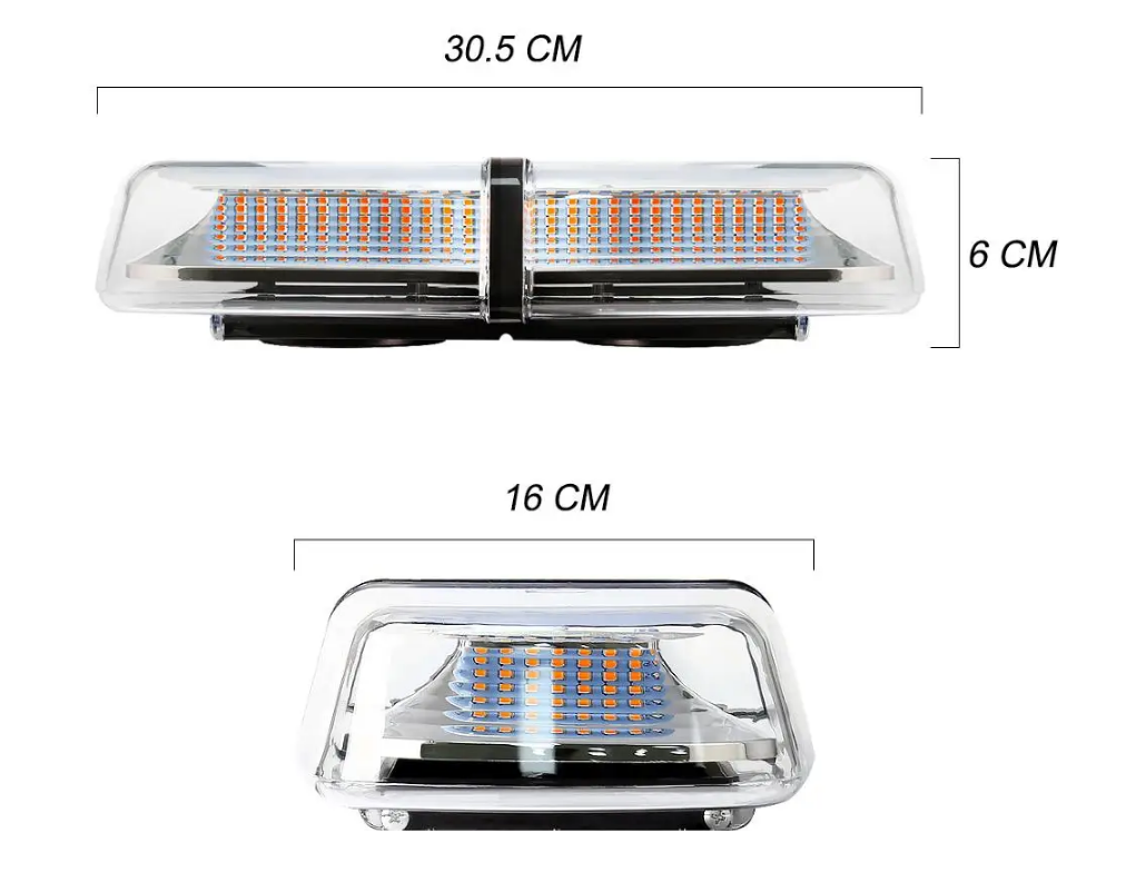 12V 24V Лед Led Аварийна Сигнална Лампа Маяк Буркан 72 Диода с 8 режима бяло стъкло с болтово захващане За Пътна Помощ Платформа Снегорин и др.
