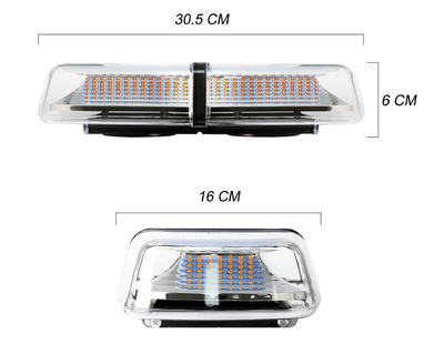 12V 24V Лед Led Аварийна Сигнална Лампа Маяк Буркан 72 Диода с 8 режима бяло стъкло с болтово захващане За Пътна Помощ Платформа Снегорин и др.
