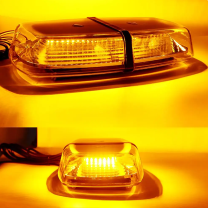 12V 24V Лед Led Аварийна Сигнална Лампа Маяк Буркан 72 Диода с 8 режима бяло стъкло с болтово захващане За Пътна Помощ Платформа Снегорин и др.