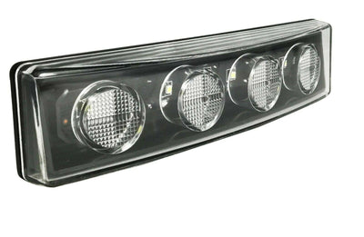 1бр преден габарит LED сенник маркер за Скания Scania - 180mm x 45 mm + букса Бяло стъкло Оранжева светлина