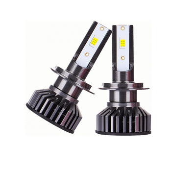Комплект от 2бр Умалени Мини Лед Led Диодни Крушки H7 Х7 12V 50W 12000lm Mono LED +300% за Фарове Can Bus без грешки