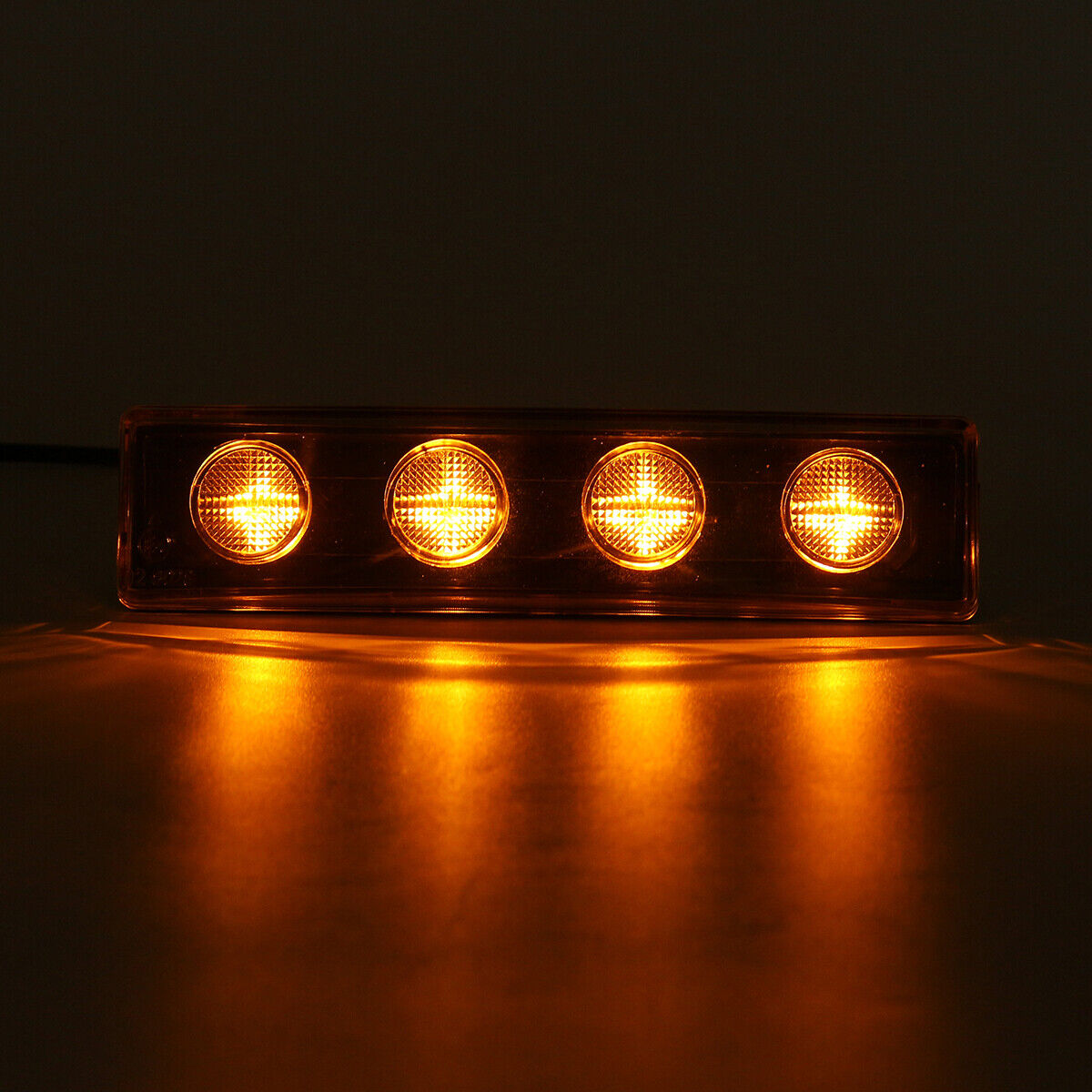 1бр преден габарит LED сенник маркер за Скания Scania - 180mm x 45 mm + букса Бяло стъкло Оранжева светлина