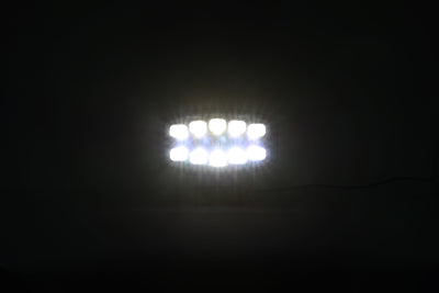 Универсален Високомощен LED ЛЕД 55W диоден фар халоген лампа 12V - 24V с DRL светлина бяло-жълто за АТВ джип камион трактор земеделски и селскостопански машини и др.