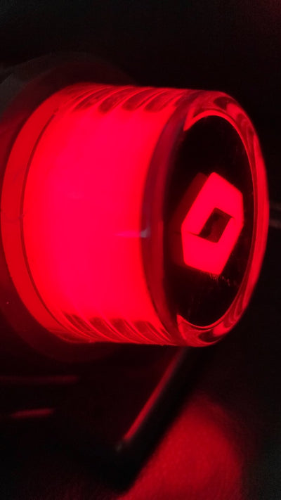 Комплект от 2 броя LED ЛЕД страничен габарит рогче 12 -24V оранжево - червено “old school” Неон Ефект с лого RNT