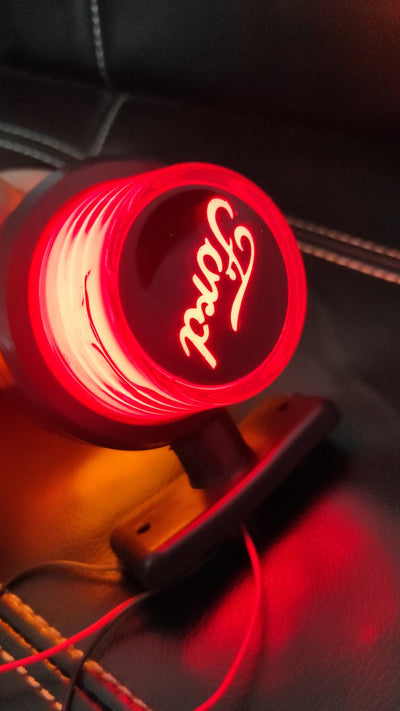 Комплект от 2 броя LED ЛЕД страничен габарит рогче 12 -24V оранжево - червено “old school” Неон Ефект с лого FD