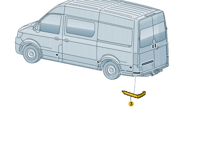 Ляв рефлектор светоотразител за задна броня на VW Crafter SY 2017+