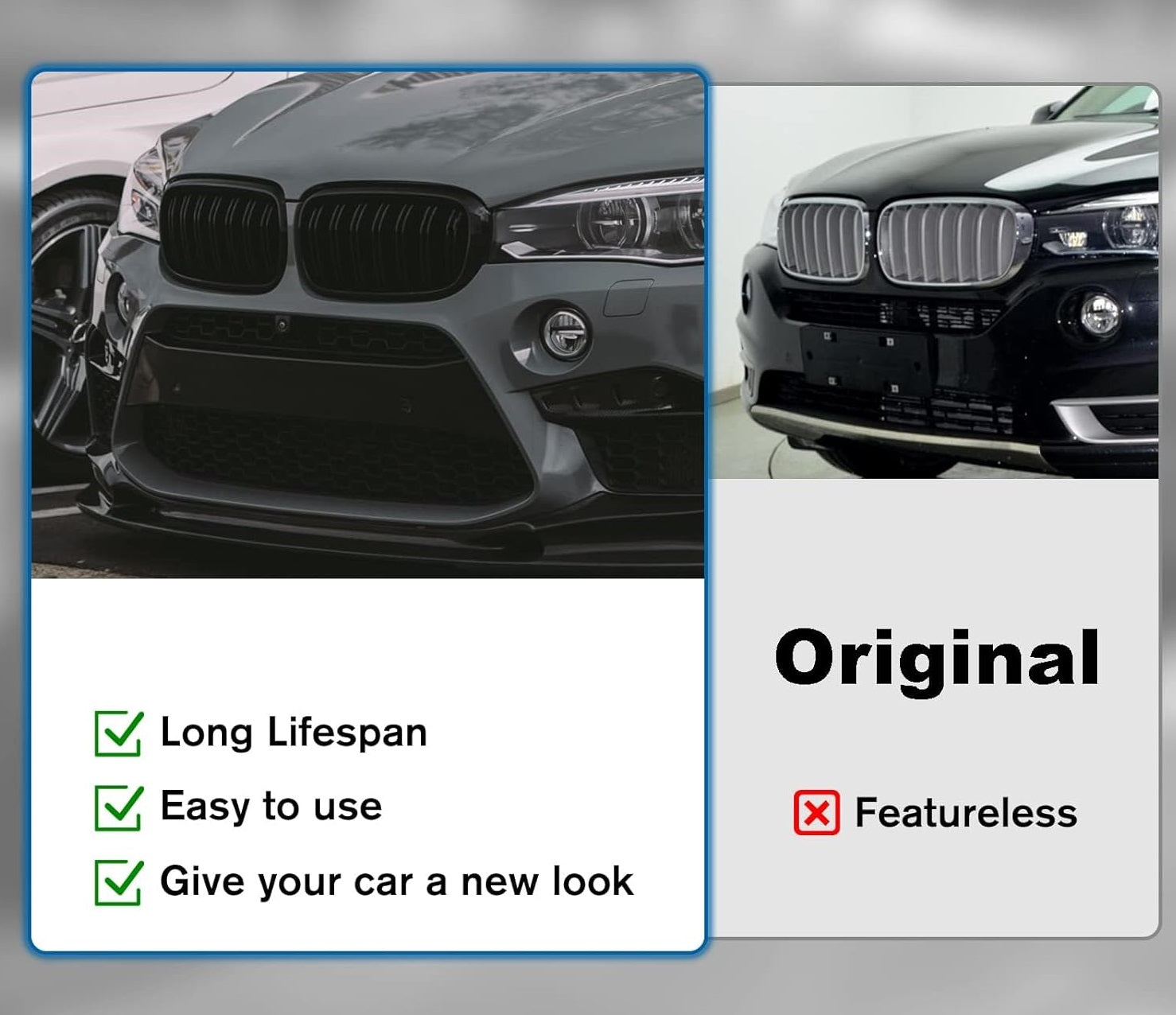 Двойни Бъбреци Решетки За БМВ BMW X5 X6 F15 F85 F16 F86 2014+ Черен Гланц Лак