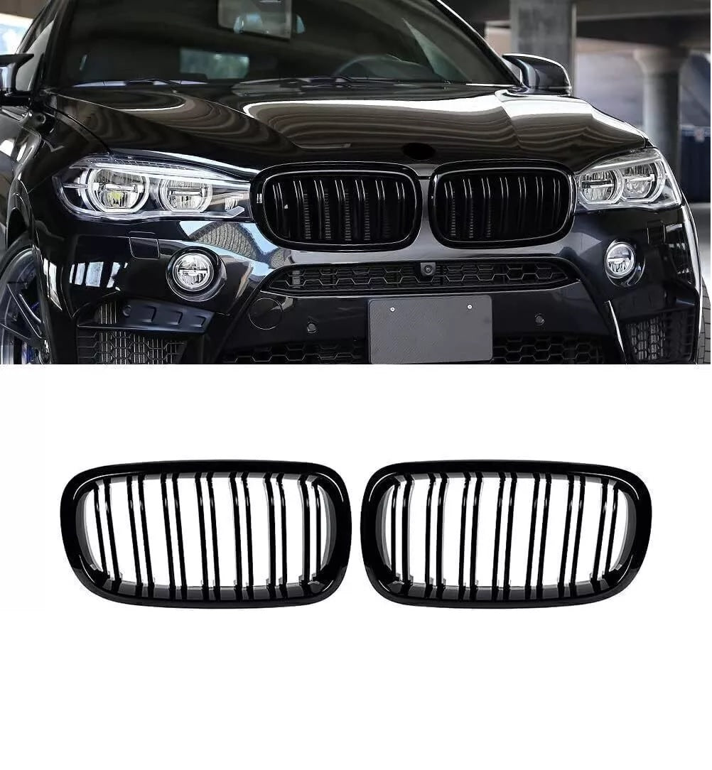 Двойни Бъбреци Решетки За БМВ BMW X5 X6 F15 F85 F16 F86 2014+ Черен Гланц Лак