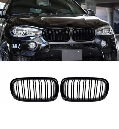 Двойни Бъбреци Решетки За БМВ BMW X5 X6 F15 F85 F16 F86 2014+ Черен Гланц Лак