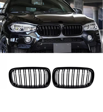 Двойни Бъбреци Решетки За БМВ BMW X5 X6 F15 F85 F16 F86 2014+ Черен Гланц Лак