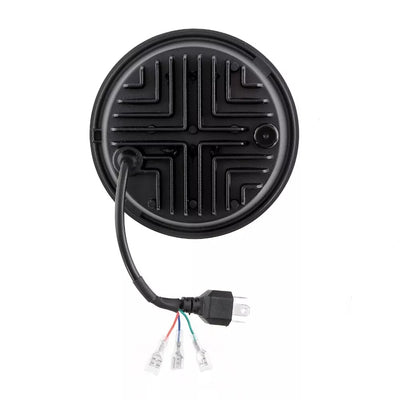 Универсален 7 инча 18см ЛЕД LED фар лампа халоген 12V-24V къси/дълги с DRL дневни светлини мигач бяло-жълто 7000lm за АТВ джип мотоциклет камион трактор и др.