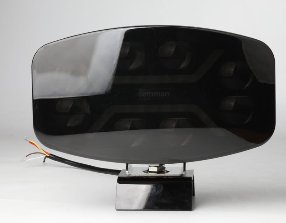 LED ЛЕД диоден фар халоген лампа 12V - 24V 48W бяло-жълто с черно стъкло за АТВ джип камион трактор земеделски и селскостопански машини и др. 245 x 139.4 x 90 mm E-mark E9