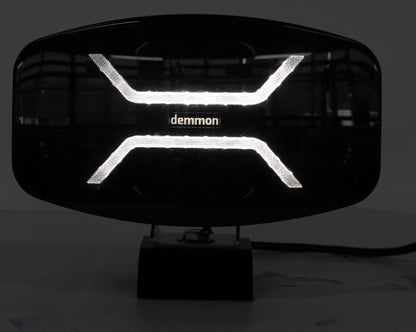 LED ЛЕД диоден фар халоген лампа 12V - 24V 48W бяло-жълто с черно стъкло за АТВ джип камион трактор земеделски и селскостопански машини и др. 245 x 139.4 x 90 mm E-mark E9