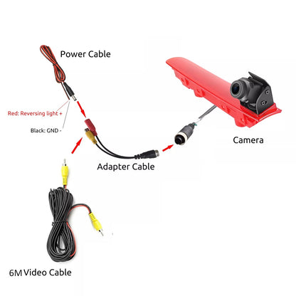 Трети стоп задна светлина за Volkswagen Transporter VW T5 T6 2010+ с вградена камера за задно виждане