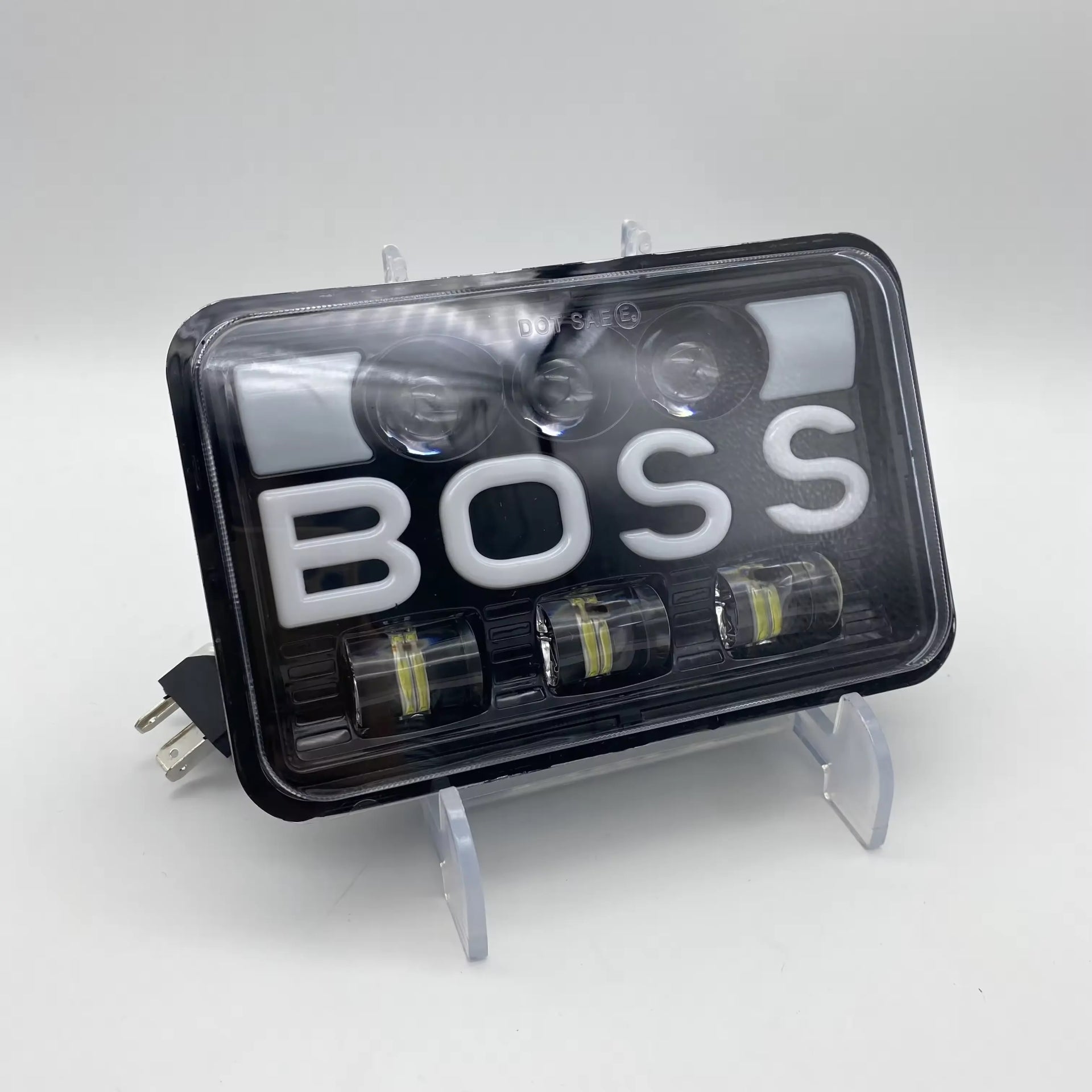 Универсалeн 5 инча ЛЕД LED фар лампа халоген 12V-24V къси/дълги с DRL дневни светлини мигач бяло-жълто 4800 lm за АТВ джип камион трактор и др.