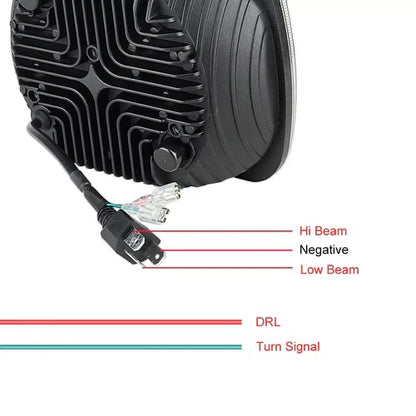 Универсалeн 5x7 инча ЛЕД LED фар лампа халоген 12V-24V къси/дълги с DRL дневни светлини мигач бяло-жълто 4800lm за АТВ джип камион трактор и др.