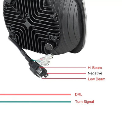 Комплект от 2бр. универсалeн 5x7 инча ЛЕД LED фар лампа халоген 12V-24V къси/дълги с DRL дневни светлини мигач бяло-жълто 9600lm за АТВ джип камион трактор и др.