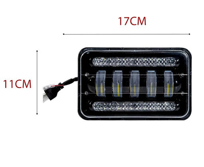 Универсалeн 5 инча ЛЕД LED фар лампа халоген 12V-24V къси/дълги с DRL дневни светлини мигач бяло-жълто 4000lm за АТВ джип камион трактор и др.
