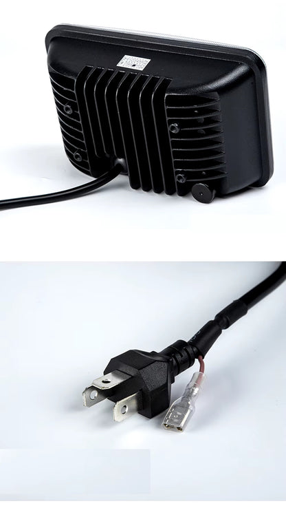 Комплект от 2бр. универсалeн 5 инча ЛЕД LED фар лампа халоген 12V-24V къси/дълги с DRL дневни светлини мигач бяло-жълто 8000lm за АТВ джип камион трактор и др.