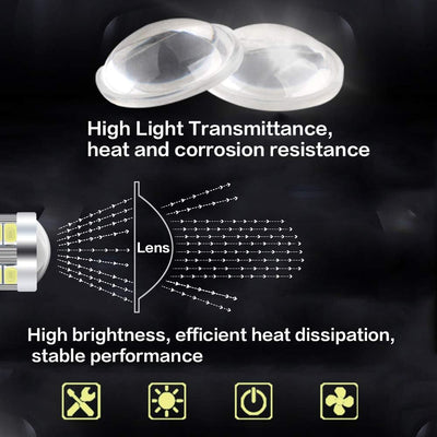 Комплект от 2бр. LED Лед Крушки, 33 SMD, С Лупа, BAU15S 1156 (P21W), 12V, Бяла, Светлина Разминати пинове (150°)