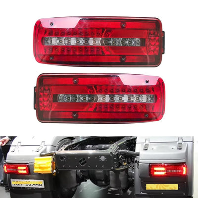 Комплект Ляв и Десен LED стопове 24V с 8 функции подходящи за Ремарке Караванa Бус Тир Камион Man Ман