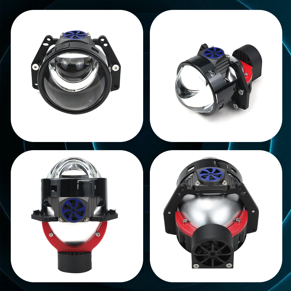 Комплект от 2бр. Bi-LED лазерни лупи за вграждане във фарове с къси и дълги светлини 3 инча 130W 8000lm 12V