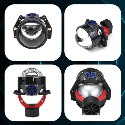 Комплект от 2бр. Bi-LED лазерни лупи за вграждане във фарове с къси и дълги светлини 3 инча 130W 8000lm 12V
