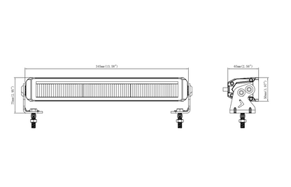 34.5 cm / 14 Инча 12V - 24V Висококачествен Led Bar Лед Бар Диоден Прожектор с бяла и оранжева габаритна светлина DRL мъгла 40W 5900LM