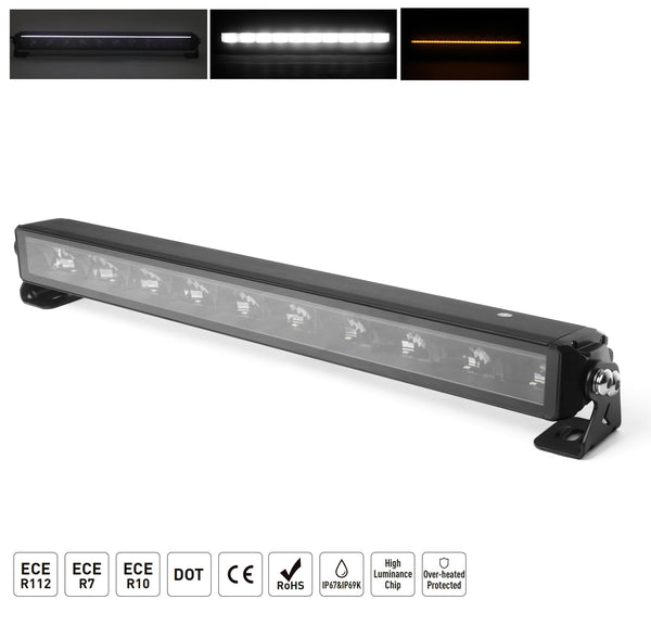 54.5 cm / 22 Инча 12V - 24V Висококачествен Led Bar Лед Бар Диоден Прожектор с бяла и оранжева габаритна светлина DRL мъгла 60W 8500LM