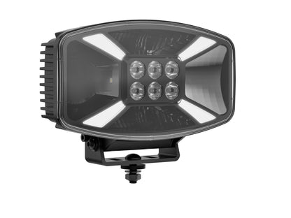 Универсален LED ЛЕД 140W диоден фар халоген лампа 12V - 24V с DRL/parking светлина бяло-жълто за АТВ джип камион трактор земеделски и селскостопански машини 247 x 141 x 83 mm