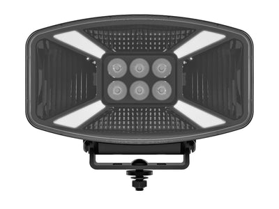 Универсален LED ЛЕД 140W диоден фар халоген лампа 12V - 24V с DRL/parking светлина бяло-жълто за АТВ джип камион трактор земеделски и селскостопански машини 247 x 141 x 83 mm