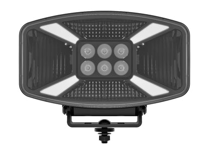 Универсален LED ЛЕД 140W диоден фар халоген лампа 12V - 24V с DRL/parking светлина бяло-жълто за АТВ джип камион трактор земеделски и селскостопански машини 247 x 141 x 83 mm