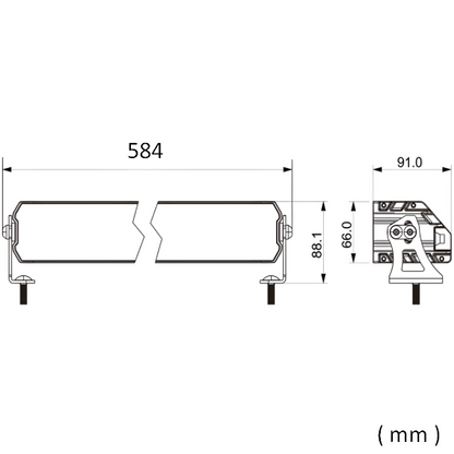 58.5 cm / 23 Инча 12V - 24V Висококачествен Led Bar Лед Бар Диоден Прожектор с бяла DRL габаритна светлина и оранжева аварийна блиц 7800LM