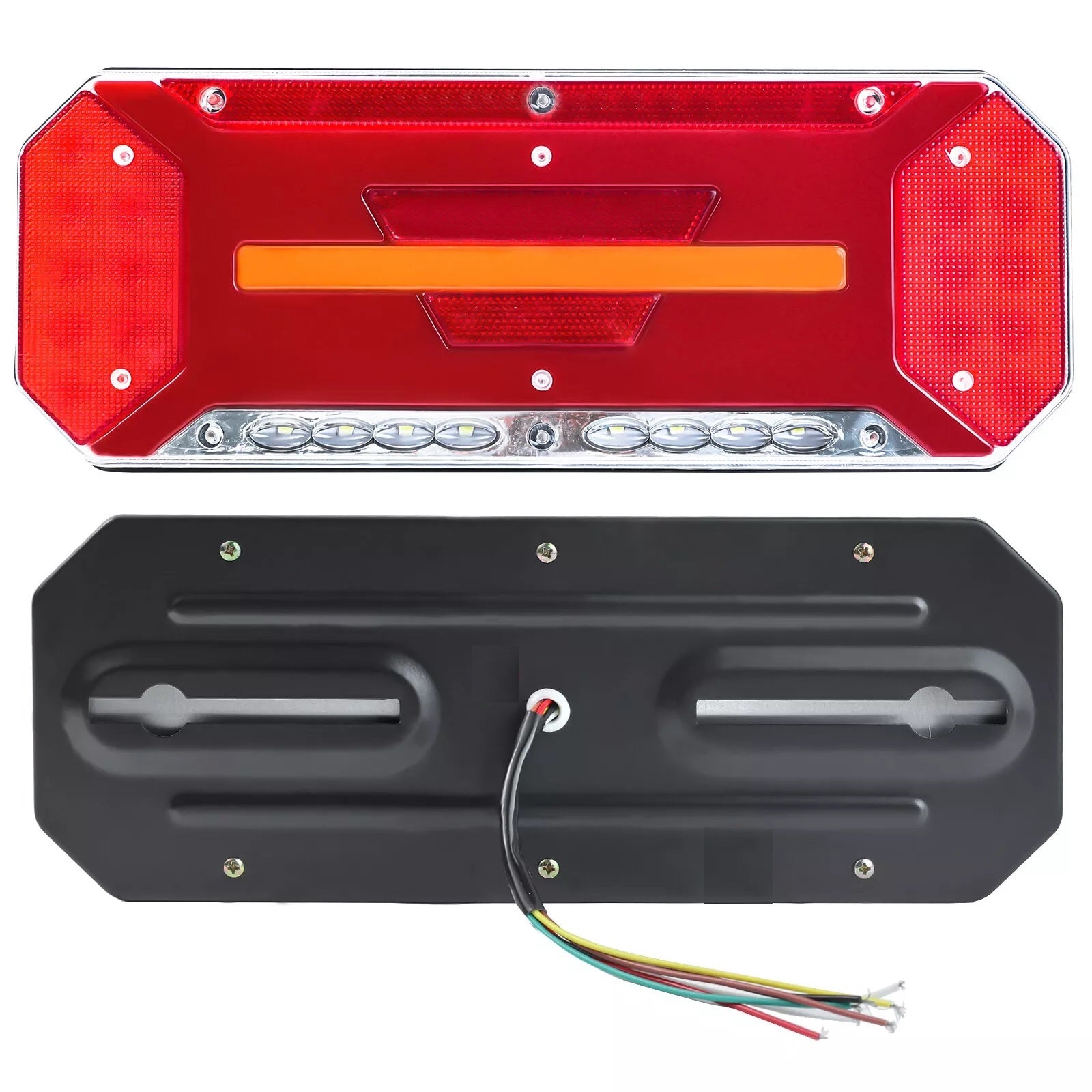 Комплект Диодни Лед LED Стопове 5 функции с Динамичен Бягащ Мигач 12 - 24V 346mm x 130mm