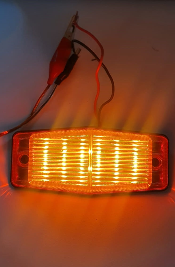 LED Лед Диодна лампа с оранжева аварийна блиц светлина мигаща 12V - 24V за Пътна помощ Селскостопански Машини платформа и Др.