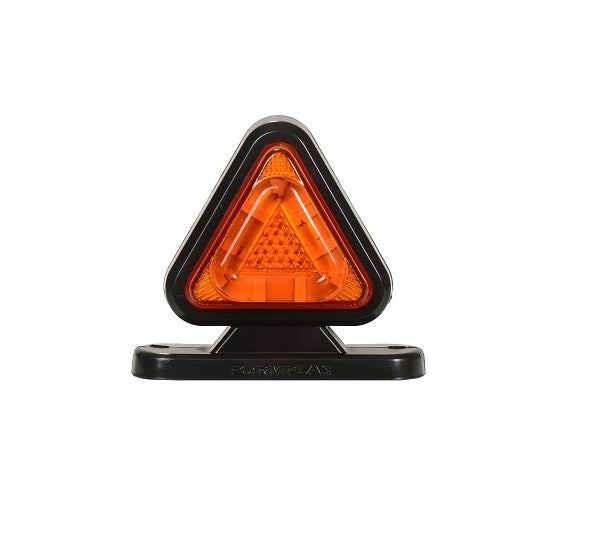 1 брой 18LED ЛЕД мини светодиоднен габарит токос тип рогче 12 - 24V жълто - червено с триъгълна форма Неон Ефект за ремаркета платформи камиони и др.