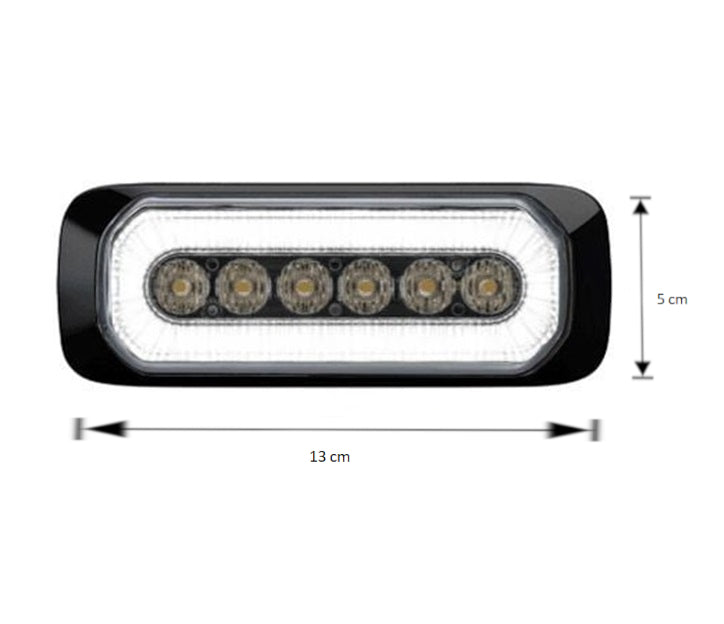 24LED Лед Диоден 12-24V Габарит Маркер Токос + аварийна блиц бяла светлина мигаща за камион бус ван каравана платформа кемпер пътна помощ