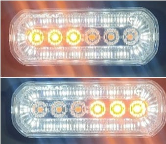 24LED Лед Диоден 12-24V Габарит Маркер Токос с бяла светлина + аварийна блиц оранжева светлина мигаща за камион бус ван каравана платформа кемпер пътна помощ