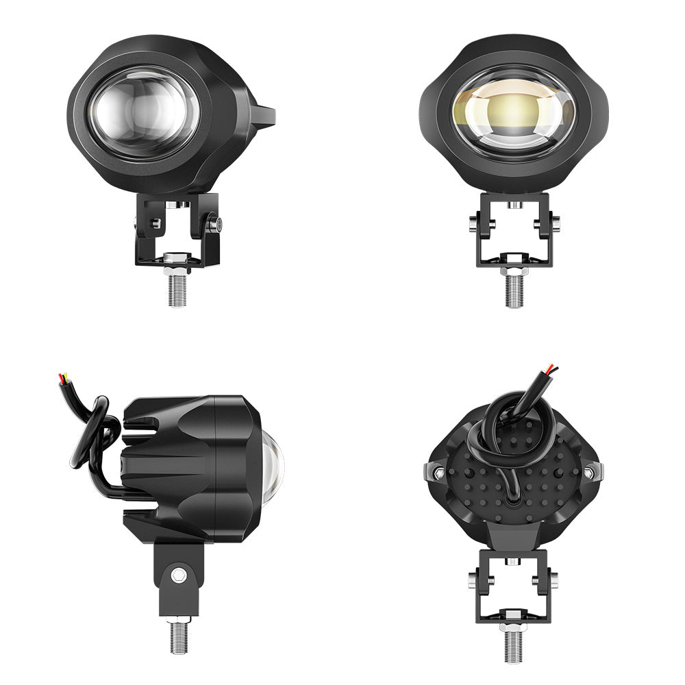 Универсален 20W Лед LED Халоген Фар Работна Лампа къси/дълги светлини бяла + жълта 9V - 60V за джип офроуд мотор мотоциклет