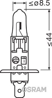Халогенна крушка Osram H1, Х1, Night Breaker Laser Next Gen +150%, 55W, 12V, P14.5S