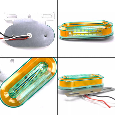 Лед LED Диоден Маркер Габарит Индикатор 12V Бягаща Оранжева светлина - Бял За Камион Бус Ван Ремарке Каравана Платформа