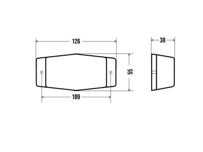 LED Лед Диоден Бял Габарит Мигаща светлина 12 Диода 12V - 24V За Камион Трактор Багер Селскостопански Машини и др.