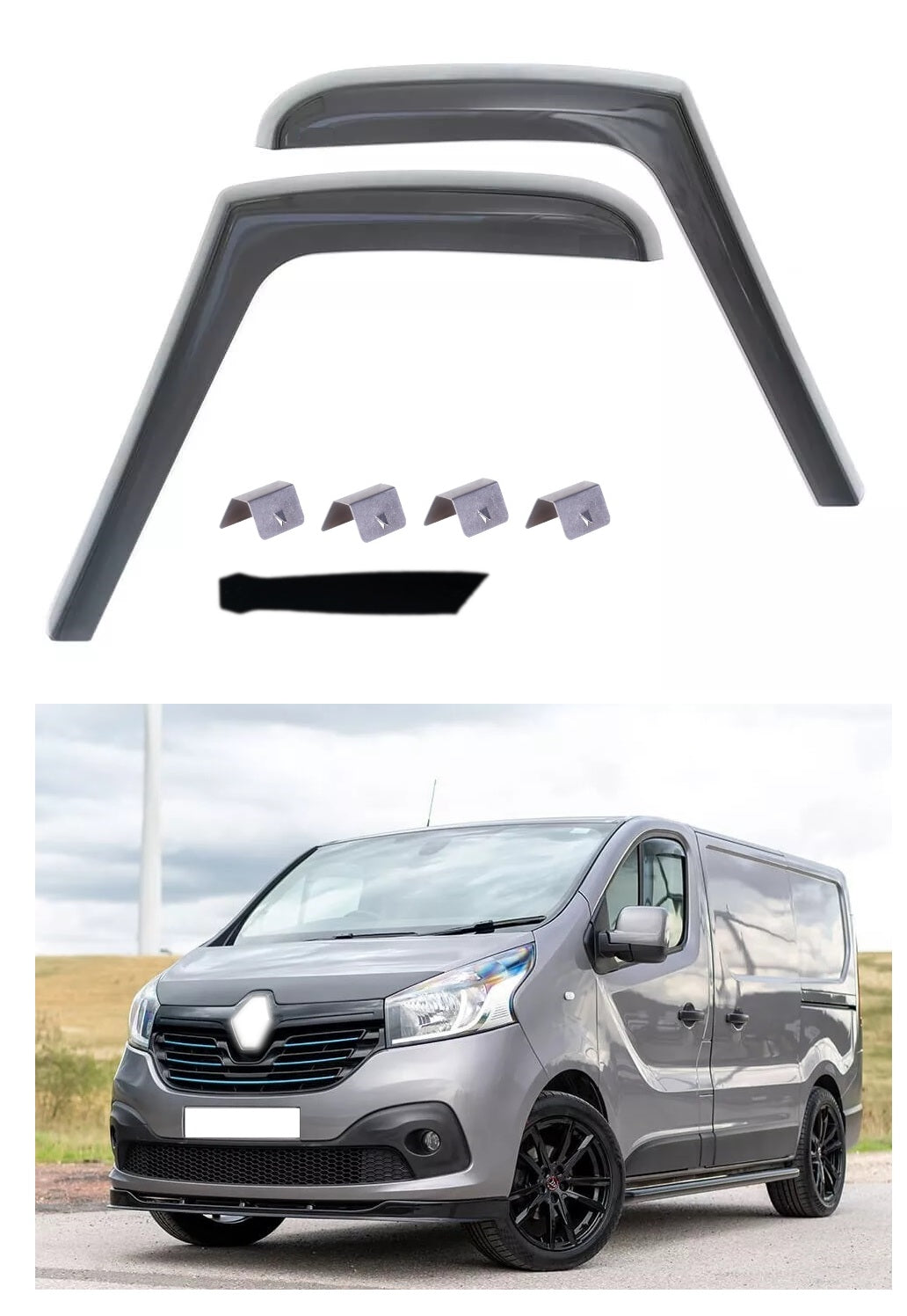 Комплект от 2бр. ветробрани за Renault Рено TRAFIC X82, Opel Опел VIVARO X82, Fiat Фиат TALENTO, Nissan Нисан NV300