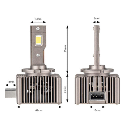 Комплект от 2 броя LED ЛЕД диодни крушки D1S за xenon 12-24V 10000lm Canbus без грешки