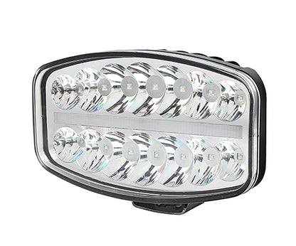 80W LED Лед Фар Халоген с DRL дневни светлини габарит бяло - оранжево неон ефект 24,5см x 13,9см, 4100lm, 12V - 24V, E-Mark Подходящ За DAF MAN Scania Volvo и др.